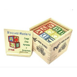 Cubo De Madera 27 Piezas Juguete Didactico Letras Y Numero 