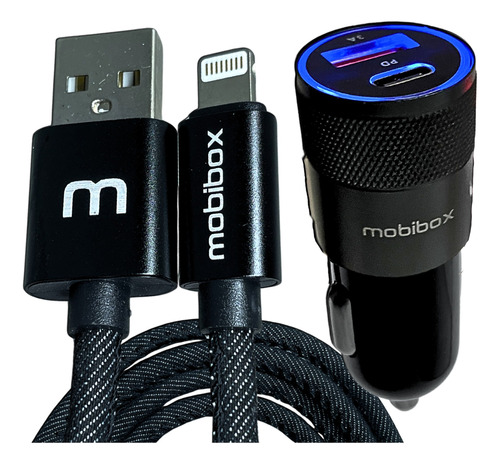 Kit Carregador Veicular Usb +tipo C 3a C/ Cabo Lightning Usb