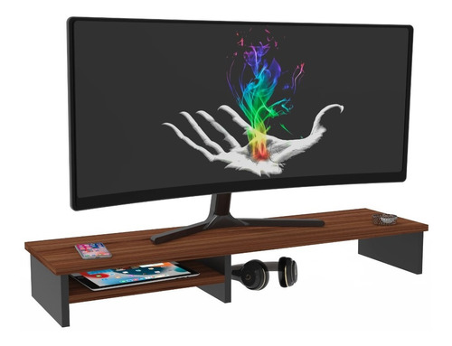 Suporte Para Monitor Mesa Elevado Setup Gamer E Home Office