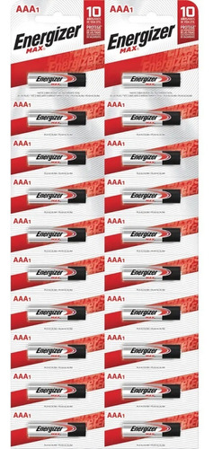 40 X Pilas Alcalinas Aaa Energizer Max Blisters San Martin