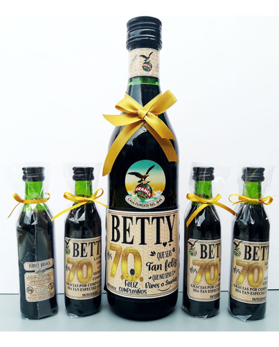 15 Mini Fernet Souvenirs Personalizados + 1 Botella 450cc