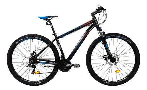 Mountain Bike Slp 50 Pro R29 S 21v Frenos De Disco Mecánico Cambios Shimano Tourney Tz500 Color Negro/celeste/naranja Con Pie De Apoyo  