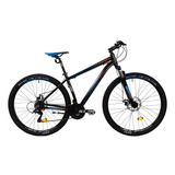 Mountain Bike Slp 50 Pro R29 M 21v Frenos De Disco Mecánico Cambios Shimano Tourney Tz500 Color Negro/celeste/naranja Con Pie De Apoyo  