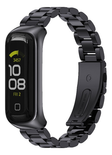 Correa De Acero Negra Para Samsung Galaxy Fit 2