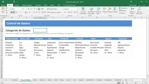 Excel Control De Gastos