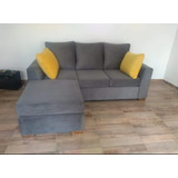 Sillon Lineal 3 Cuerpos + Camastro Pana Colores Varios.