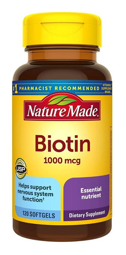 Nature Made | Biotin I Biotina I 1000mcg I 120 Caps Blandas