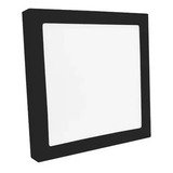 Plafon Sobrepor Quadrado Led 18w Painel Preto Bivolt 22x22 Cor Branco-neutro 110v/220v