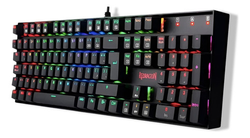 Teclado Gamer Mecanico Redragon Mitra Black Rgb K551rgb