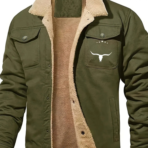 Chaqueta Bomber Casual For Hombre Con Logotipo De Vaquero -