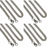 4 Cordão Corrente Viking Nórdico 3mm X 70cm Aço Inox Atacado