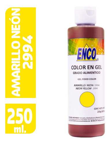 Colorante Comestible Enco Amarillo Neon 2994 250 G