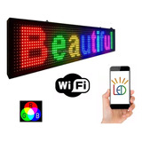 Painel Letreiro Led Digital 100x20 Rgb App Wifi  Colors