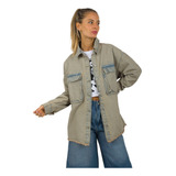 Camisaco Saco Largo Jean Mujer Con Bolsillos Blazer Oversize