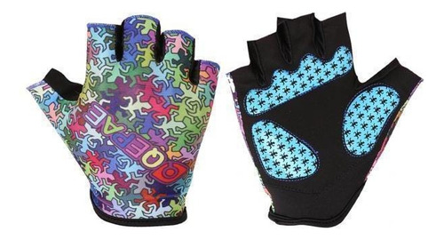 2 Guantes Acolchados Cortos De Medio Dedo Bicicleta Mtb Sin