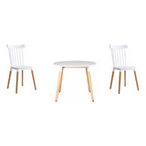 Juego De Comedor Cocina Mesa Redonda Eames +2 Sillas Windsor