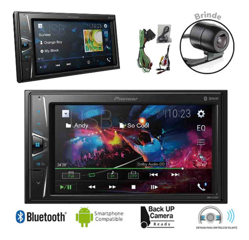 Multimidia Auto 2din Pioneer Bluetoot Dmh-g228bt + Camera