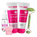 Kit Limpeza De Pele Cuidado Rosa Mosqueta C/ Sérum E Esponja