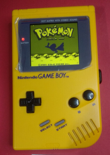 Gameboy Dmg Amarrillo Pantalla Ips, Retro Pixel, Mod Bateria