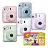 Câmera Fujifilm Instax Mini 12 Branca Revela Foto + 60 Fotos Cor Rosa