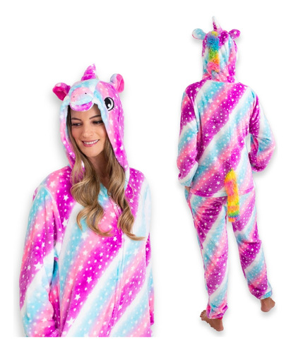 Pijama Feminino Unicórnio Kigurumi Adulto - Com Nota Fiscal