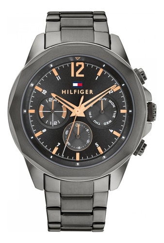 Reloj Tommy Hilfiger Th 1792061 Acero Pvd Multifuncion 50m Color De La Malla Gris Color Del Bisel Gris Color Del Fondo Gris