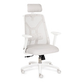 Silla Para Escritorio Gerencial Cabezal Blanca Gris - Tokio