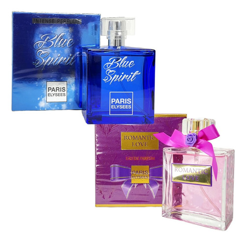 Kit Perfumes Femininos Romantic Love + Blue Spirit