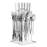 Utensílios Cozinha Conjunto Jogo De Talheres 25 Pçs Inox 