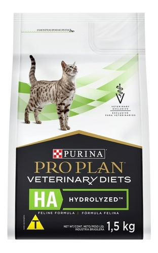 Alimento Pro Plan Veterinary Diets Ha Hydrolized Para Gato Adulto Sabor Mix Em Sacola De 1.5kg