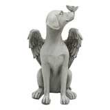 Estátua Comemorativa De Cão E Anjo Esculpida À Mão, Viva