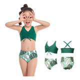 Bikini De Cintura Alta Patrón Traje Baño Damas Niñas,g