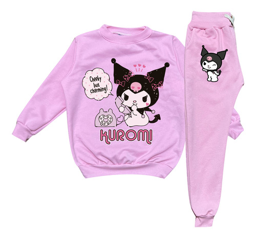 Conjunto Sudadera Kuromi Para Niña