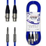 Par De Cables Dj Canon Xlr Hembra A Plug Trs 5 Mts Neutrik