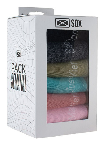 Medias Pack Semanal Sox X 7 Soquetes Puño Doble Elastizado