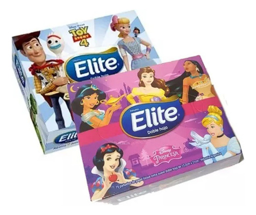 Elite Disney Pañuelos Doble Hoja 75 Unidades - Pack 6 Cajas