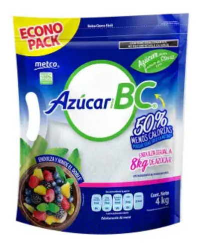 Azúcar Metco Bc Baja En Calorías 50% Menos Calorías ( 4 Kg )