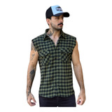 Camisa Xadrez Regata Flanela Lenhador Country Masculina