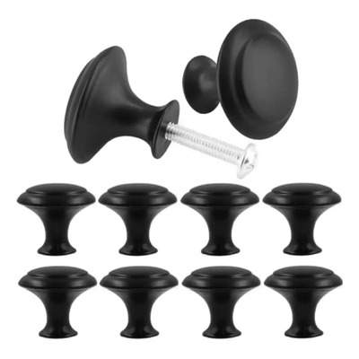 Perillas De Cajon Jaladera Boton Negro Js1921 10 Piezas   | MercadoLibre