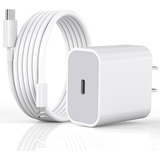 Cargador Apple 20w Usb-c + Cable Lightning To Usb-c Sueltos 