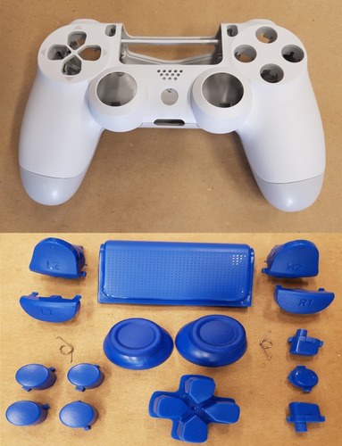 Carcaça Branco + Kit Botões Colorido Ps4 Pro Jdm 040 Jds 040