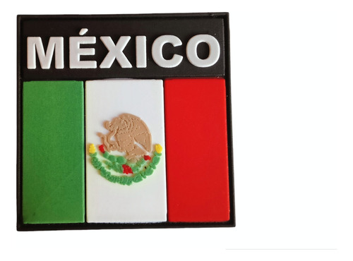 Parche Táctico Pvc Bandera Mexico Letras 