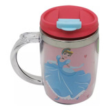 Tazón Mug Térmico Con Tapa 450ml Princesas