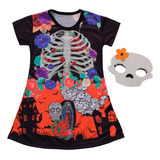 Vestido E Acessório De Esqueleto Infantil - Halloween