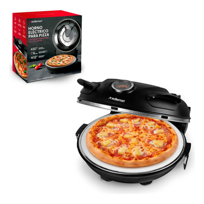 Horno Electrico Para Pizza Piedra Ceramica Real 30cm 450°c Negro | Envío gratis
