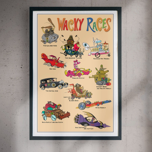 Cuadro 60x40 Cartoons - Autos Locos - Poster