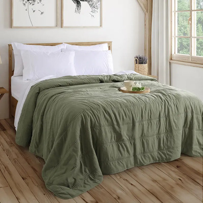 Cubrecama Colcha 1 1\u002F2 Plaza Verano Matelaseado Sonic Color Verde Militar Nepal | Envío gratis