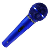 Microfone Com Fio Cardióide Mc200 Dinâmico Azul Leson