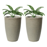 Jogo 2 Vasos Polietileno Para Plantas Jardim Sala Luxo 45cm