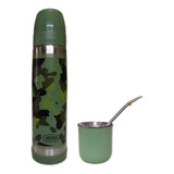 Termo Lumilagro Inox Camuflado + Mate V + Bombilla 340 - Fdn